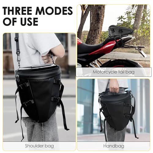 Motorcycle Tail Bag Multifunctional Waterproof Storage Saddle Bag with Straps Non Slip Base Top Motorcycle Seat Bag Sports Motorbike Rear Rack Bag