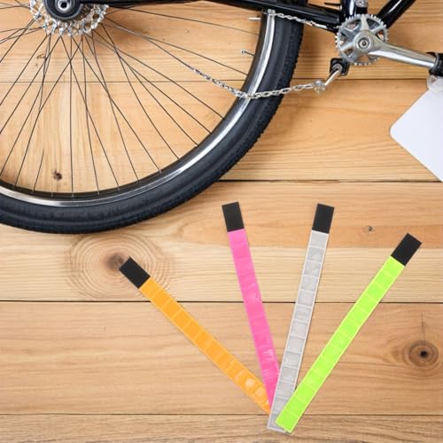 Zerodeko 4pcs Reflective Safety Armbands and Cycling Pant Leg Straps, PVC High Visibility Wristbands with Adjustable Sticky Tape for Night Running, Walking, Biking Outdoor Safety