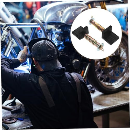 2Pcs Motorcycle Spool Lift Stand Attachment Heavy Duty Shaped Support for Rear Wheel Durable Metal Construction Easy Setup Compatible with Various Heavy Motorcycles