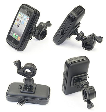 Universal 360° Switch Waterproof Bike Bicycle GPS Case Motorbike Stand Phone Holder Mount for Smartphone Up to 4.7-5.2 Inch (L(4.7"-5.2")) - size: L