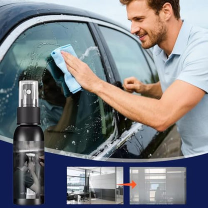 Glass Cleaner Spray, 50ML Stain Remover, Odorless Privacy Agent, Automotive Mirror Goggles Tool, Shower Door Window Cleaning Accessory, Care Gear for RV, Truck, Trailer, Pickup, Motorcycle