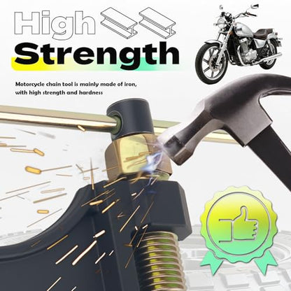 Motorcycle Chain Breaker with 420 Chain Master Link,Motorcycle Chains Tool Kit with Breaker Thimble,Professional Chains Removal Tool Kit for 530 525 520 428 420 415 410 - color: 1*Chain Breaker + 1*Replacement Pin + 5* 420 Chain