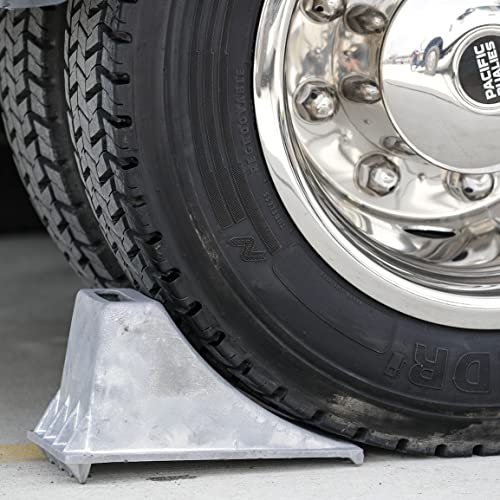 Buyers Products WC1267 Aluminum Wheel Chock 6.25 x 12.25 x 7 Inch with Steep Slope Design and Rugged Teeth for Stability, 55,000 lb Capacity, Lightweight Chock for Trucks Trailers and Equipment