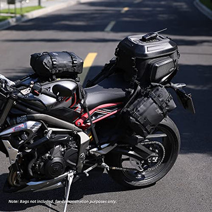 Rhinowalk Motorcycle Saddle Bag/Tail Bag/Seat Bag Universal Saddle Bag Mounting Base - color: Black, size: Rear seat double saddle