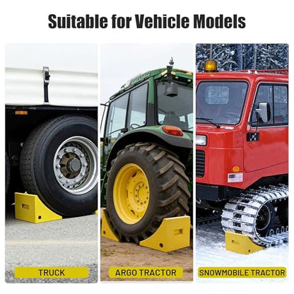 Yescom Industrial PU Wheel Chocks for Wheel Under 50", for Semi-Truck & Commercial Trailers - 198,400 lbs (90 Ton) Weight Capacity, Extra Large Chocks for Tractors, Excavators & Large Cargo Trucks - size: for Wheel under 50", 2Pack