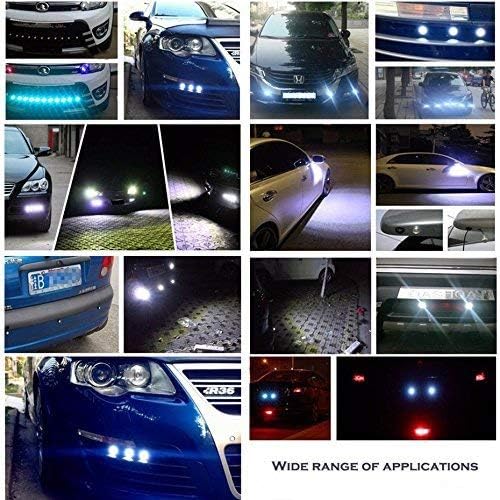 Eagle Eye LED Lights, 10-pack DIY 12V Ultra thin 23mm Eagle Eye Bulb Fog Tail DRL Daytime Running Lights White Kit for Car Motorcycle (White, Black) - color: White light -B