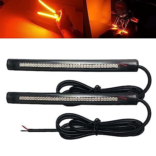 2Pcs 6in 3528 PVC Amber Led Strip 36LED Motorcycle Turn Signal Light Tail Light Flexible LED Strip Light Universal for Motorcycle ATV UTV SUV Golf Cart Car Snowmobile