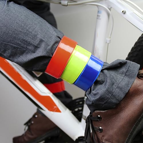 Reflective Armbands, High Reflector Bands Running Gears Elasticated Wristbands Arm Ankle Straps Belts Reflective Ankle Bands Cycling - color: Blue