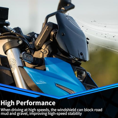 Motorcycle Windscreen PC Plastic Front Fairing Windscreen Wind Screen Windshield Spoiler Air Deflector Compatible with Suzuki GSX-8S 2024-2025 (Black) - color: Black