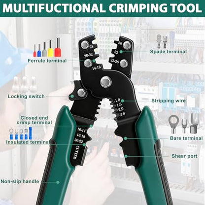 401PCS 25 Sets Weather Pack Connectors Kit, 1 2 3 4 6Pin Automotive Electrical Wire Connectors with Crimping Tool(18-12AWG), Male Female Terminals Plug Kit, Terminal Removal Tool and Electric Test Pen - size: 401PCS