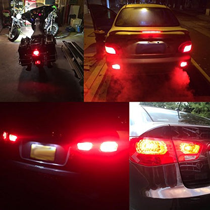 iBrightstar 9-30V Extremely Bright 1156 1141 1003 BA15S LED Bulbs Replacement for Rv Tail Brake Lights, Brilliant Red - color: Brilliant Red, style: 1156