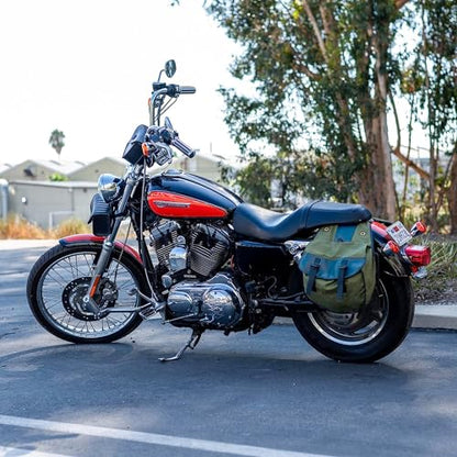 Nomad USA Quick-Easy Universal Fit Throw Over Motorcycle Canvas Biker Cargo Saddlebags (Black)
