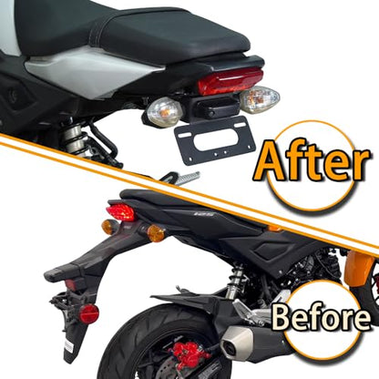 Motorcycle Fender Eliminator Fit for Grom MSX125 2017-2020 License Plate Bracket Tail Tidy with LED Light
