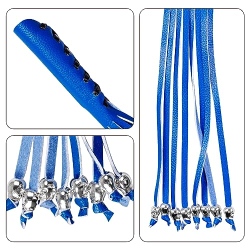 Motorcycle Lever Cover PU Leather Fringed Brake Clutch Covers Universal Grip Tassels Motorcycle Handlebar Covers with Skull Beads - color: Blue