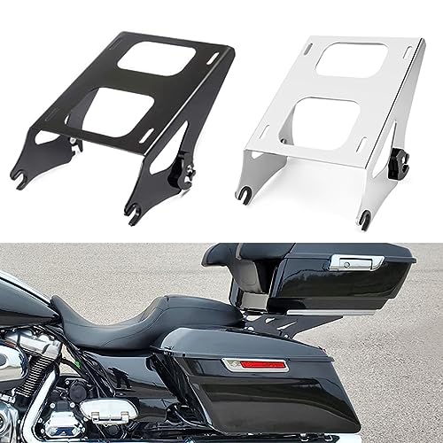 SWESG Detachable Two-Up Tour Trunk Rack Mounting Luggage Rack Fit for Harley Davidson Touring, Tour Trunk Rack Compatible for Street Glide Road Glide Road King Electra Glide 2014-2024 (Black-2) - color: 2014 UP Rack Black