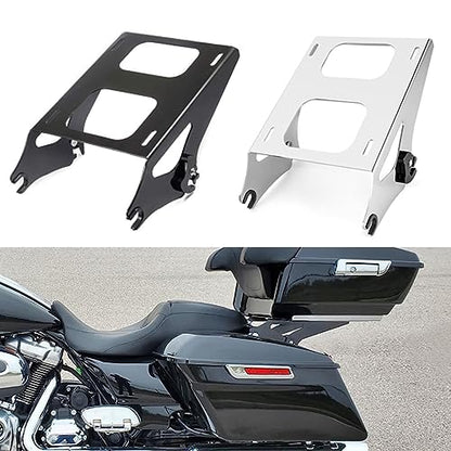 SWESG Detachable Two-Up Tour Trunk Rack Mounting Luggage Rack Fit for Harley Davidson Touring, Tour Trunk Rack Compatible for Street Glide Road Glide Road King Electra Glide 2014-2023 (Chrome-2) - color: 2014 UP Rack Chrome