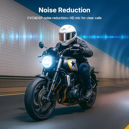 Fodsports T1 Motorcycle Bluetooth Intercom V5.4 with Music Share, One-Click Switching for 3 Functional Modes, 2-Way Helmet Communication Systems, FM/5 Stickers/Noise Cancellation/Stereo Music, 2 Pack - size: T1 2 Pack