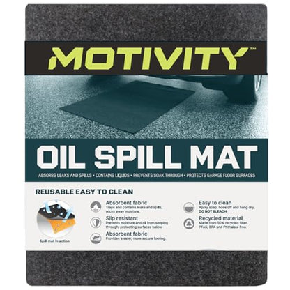 XL Oil Spill Mat 36x59 - Protects Garage Floors - Absorbs Spills with No Soak Through - Reusable, Washable, Durable - USA Made - size: 36 x 59"