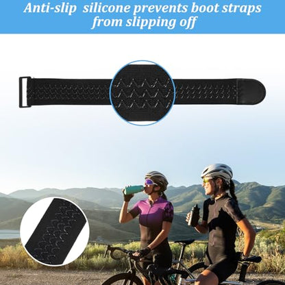 2 Pcs Ankle Straps Adjustable Boot Bands Elastic Polyester Pant Leg Straps Multipurpose Black Elastic Magic Fastening Belt Wrist Wrap Brace with Buckle for Biking Hiking Fishing Gardening Uniform