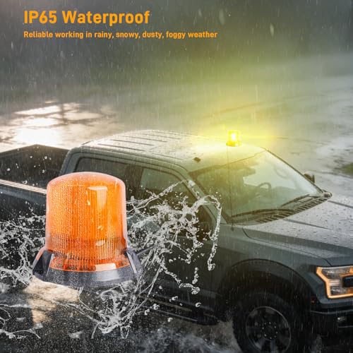 Amber Strobe Beacon Lights Magnetic, 90 LEDs Emergency Flashing Hazard lights, 12V Cigarette Lighter Plug Warning Light for Vehicles, Truck, Pickup, ATV, UTV,Camper,Boat