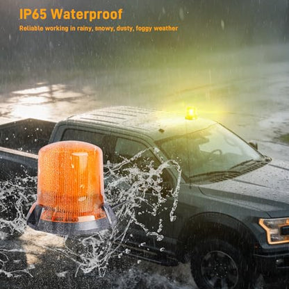 Amber Strobe Beacon Lights Magnetic, 90 LEDs Emergency Flashing Hazard lights, 12V Cigarette Lighter Plug Warning Light for Vehicles, Truck, Pickup, ATV, UTV,Camper,Boat