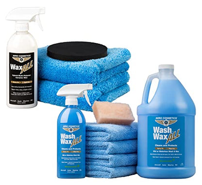 Waterless Car Wash Wax and Clay Kit Aircraft Quality Wax, Clay Pad Remove Overspray, Tree Sap and More