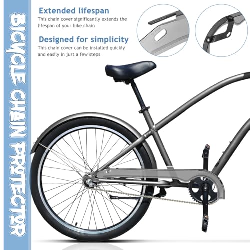 VOSAREA Bicycle Chain Cover Shell Replacement Mountain Bike Plastic Bike Chain Cover Metal Easy to Install Sturdy Guard Protector