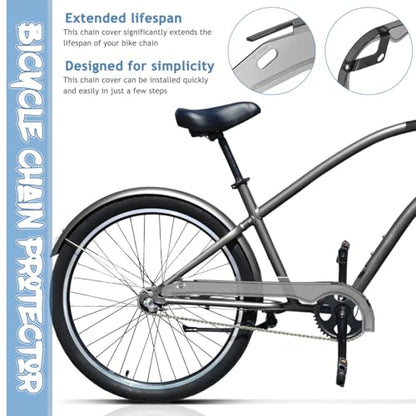 VOSAREA Bicycle Chain Cover Shell Replacement Mountain Bike Plastic Bike Chain Cover Metal Easy to Install Sturdy Guard Protector