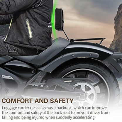 Motorcycle Sissy Bar Luggage Rack for Kawasaki Vulcan 650 VN650 S 2015 2016 2017 2018 2019 2020 2021 2022 2023 2024 2025 2026 Rear Passenger Backrest Upright Seat Leather Cushion Pad