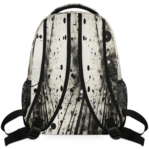 Travel Backpack for Women Men, Abstract Black White Splatter Painting Lightweight Casual Daypack, Large 16 Inch Laptop Backpack for Travel & College - color: Abstract Black White Splatter Painting