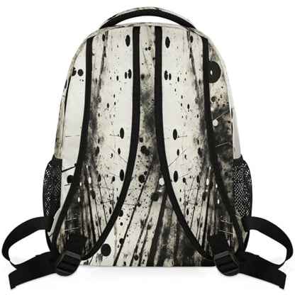 Travel Backpack for Women Men, Abstract Black White Splatter Painting Lightweight Casual Daypack, Large 16 Inch Laptop Backpack for Travel & College - color: Abstract Black White Splatter Painting