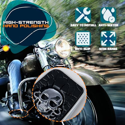 Rear Passenger Footpeg Passenger Peg Floorboard Footboard for Harley Dyna Electra Glide Road Electra RoadKing Fat boy Sportster 883 1200 Sportsters Dynas Softails V-Rod(MetalSkull-Chrome) - size: MetalSkull-Chrome