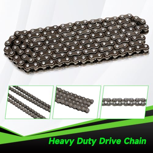 25H Chain 132 Link 13 Tooth Sprocket Compatible with Razor MX650 MX500 RSF650 SX500 Mcgrath Electric Dirt Bike MY1020 Motor Mini Pit Bike Rocket Scooter Motocross Parts with Chain Tensioner - color: Silver