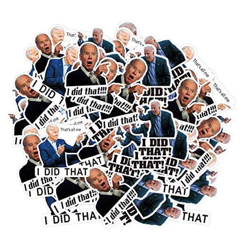 300 Pcs I Did That Biden Stickers,Joe Biden Stickers Funny I Did That - Pointed to Your Left,That's All Me Car Bumper Reflective Waterproof Humor Decals for Gas Pump Motorcycle Helmet Laptop Window