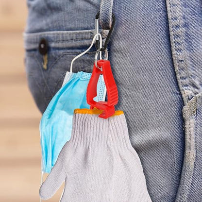 30 PCS Red Glove Clips for Work Glove Holders, Safety Clip Glove Keeper, Gloves Grabber Clips, Gloves Belt Clips for Worker Construction