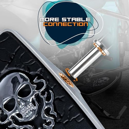 Rear Passenger Footpeg Passenger Peg Floorboard Footboard for Harley (18-later Softail, MetalSkull-Chrome) - size: MetalSkull-Chrome