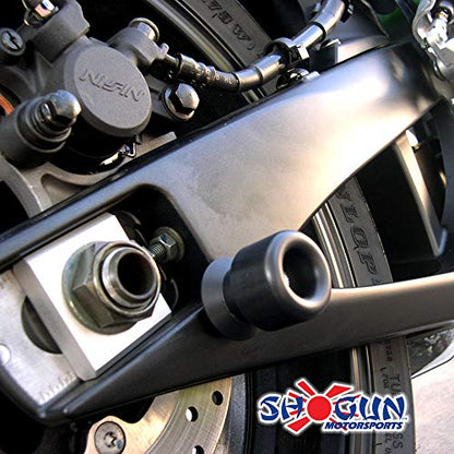 Shogun USA Made Yam 6mm YZF-R3 R3 2015-2026 MT-03 2020-2026 YZF-R6S 2006-2009 YZF-R6 R6 1999-2016 FZ1 2006-2015 YZF-R1 1998-2014 Most Aprilia Swingarm Spools - Sliders - Black - 701-0609