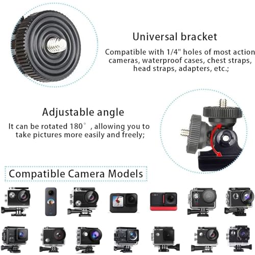 Aluminum Bike Bicycle Motorcycle Handlebar Mount Adapter Compatible with Gopro Hero 11/10/9/8/7/6/5/4/AKASO Brave 4/5/6 Plus/7 le/v50/EK7000/Exprotrek/Dragon Touch/WOLFANG Action Camera
