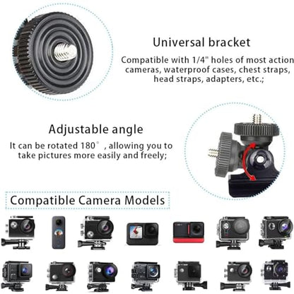Aluminum Bike Bicycle Motorcycle Handlebar Mount Adapter Compatible with Gopro Hero 11/10/9/8/7/6/5/4/AKASO Brave 4/5/6 Plus/7 le/v50/EK7000/Exprotrek/Dragon Touch/WOLFANG Action Camera