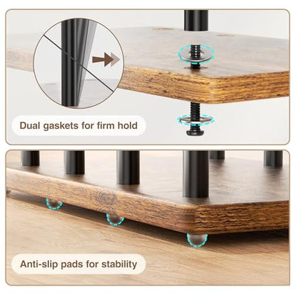 pickpiff Boot Rack 8-Pair Cedar Ball End Boot Rack Shoe Organizer Free standing Metal Holder with Wood Base