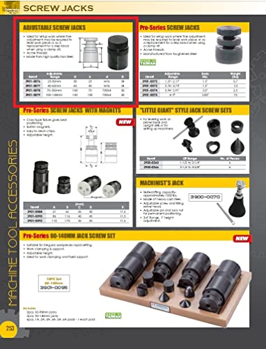 HHIP-3901-0076 Adjustable Screw Jacks (Various Adjustable Ranges 23-30mm to 100 to 140mm) - size: Adjustable Range 23-30mm