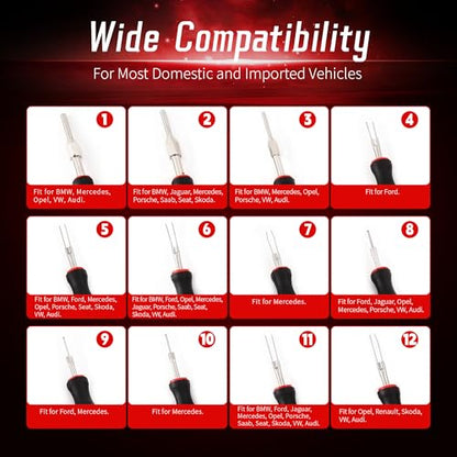 23PCS Universal Terminal Release Kit, Wire Connector Removal Pin Electrical Terminal Removal for Most American Domestic and Imported Vehicles - size: 23PCS
