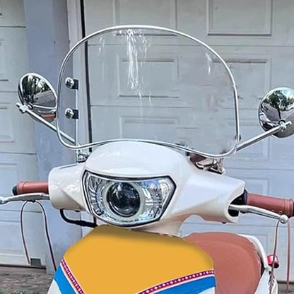Motorcycle Windshield, Retro Front Wind Deflector, Multi-Purpose Motorcycle Windshield Screens, Clear Motorcycle Windscreen Extension Spoiler for Most Motorcycle, Electric Car, Scooter