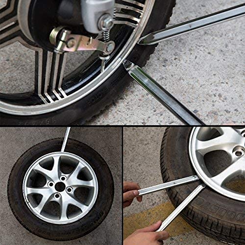 2pc Tire Iron Motorcycle Tire Spoons Levers Tire Changer Spoons Dirtbike Tire Changing Tools Set Remover Heavy Duty Steel Tyre Removal Tool Spoon for Dirt Bike Scooter Bicycle Mower (11.7 inch)