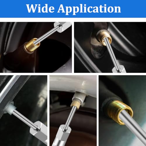 2PCS Car Valve Core Removal Tool, 4.3" Magnetic Single Head Vehicle Schrader Valve Stem Remover & Installer, Heavy Duty Screwdriver Tire Stem Removal Tool, Universal for Vehicles
