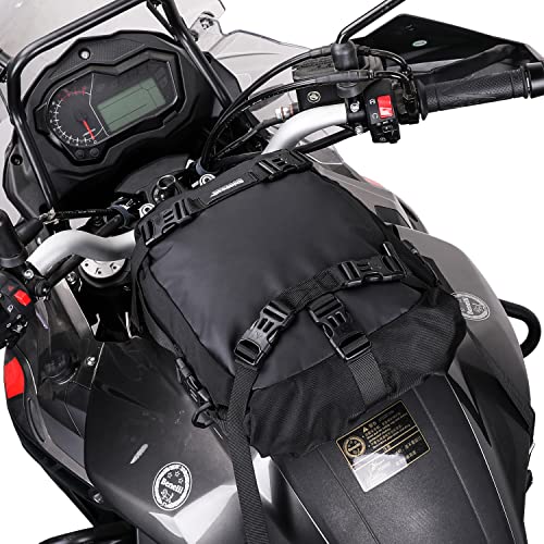Waterproof Motorcycle Tail Bag 10L Motorbike Rear Rack Storage Bag Saddle Pannier for Touring Adventure Commuting Black - size: 10L