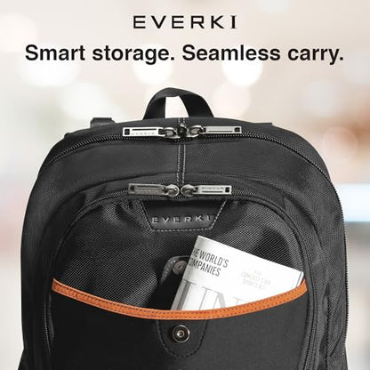 EVERKI Glide 26.5L Laptop Backpack – Reflective Strips for Motorcycle, Business Travel Backpack Carry On Flight Approved with Laptop Compartment & Corner Protection, Fits Laptops up to 17.3" - Black - size: 26.5 Liters
