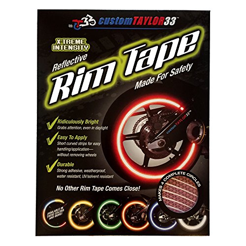customTAYLOR33 Special Edition Pink High Intensity Grade Reflective Copyrighted Safety Rim Tapes (10" (TIRE Size, for Standing E-Scooters, etc.)) - size: 10" (TIRE Size, FOR Standing E-Scooters, etc.)