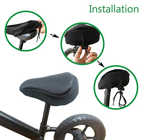 Kids Bike Gel Seat Cushion Cover, 8x5 inch Child Bike Seat Cover Premium Comfortable Small Bicycle Saddle Pad