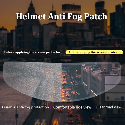 4 PCS Large Anti-Fog Film & Rainproof Film for Motorcycle Helmet Visor for Scorpion EXO EXO-T520 EXO-T520 Evo Air, Ultra HD Helmet Shield Films, Clear Anti Fog Patch, Anti-Steaming
